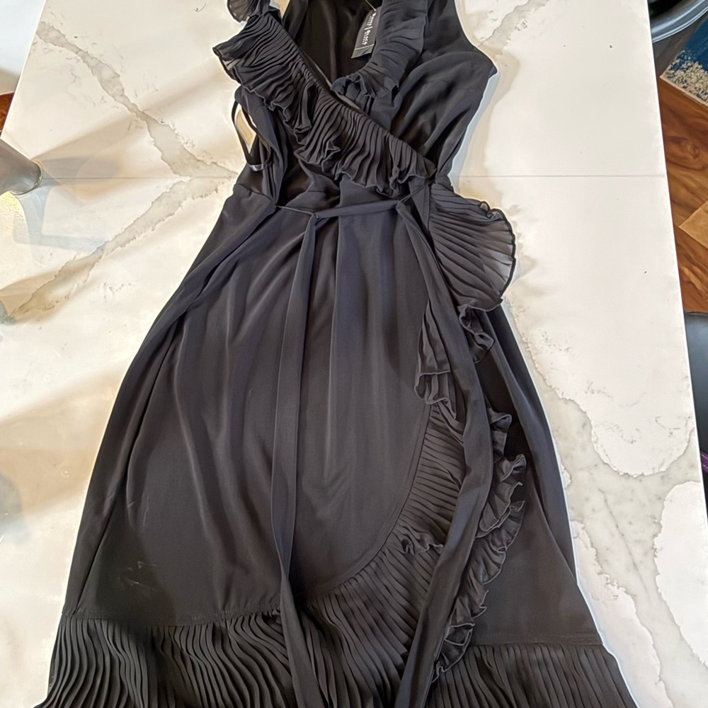 White House Black Market Asymmetrical Black Dress